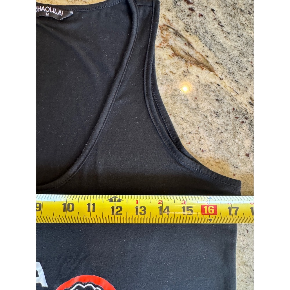 Chaolilai Womens Graphic Tank Top Black Drink On A Boat Retro Beer Size M - Picture 5 of 8